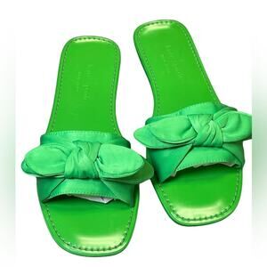 Kate Spade Green Bernadette Bow Tie Flat Sandals Size 5.5 NWOB